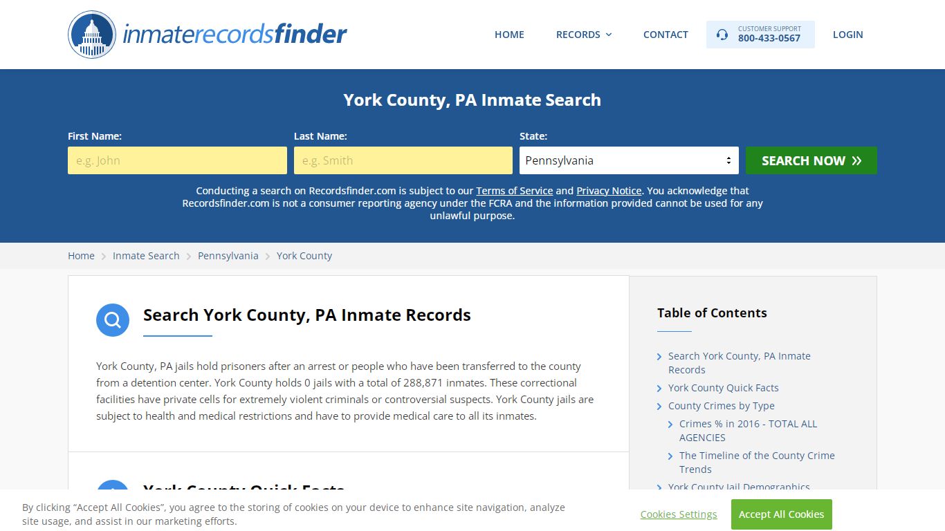 York County, PA Inmate Lookup & Jail Records Online