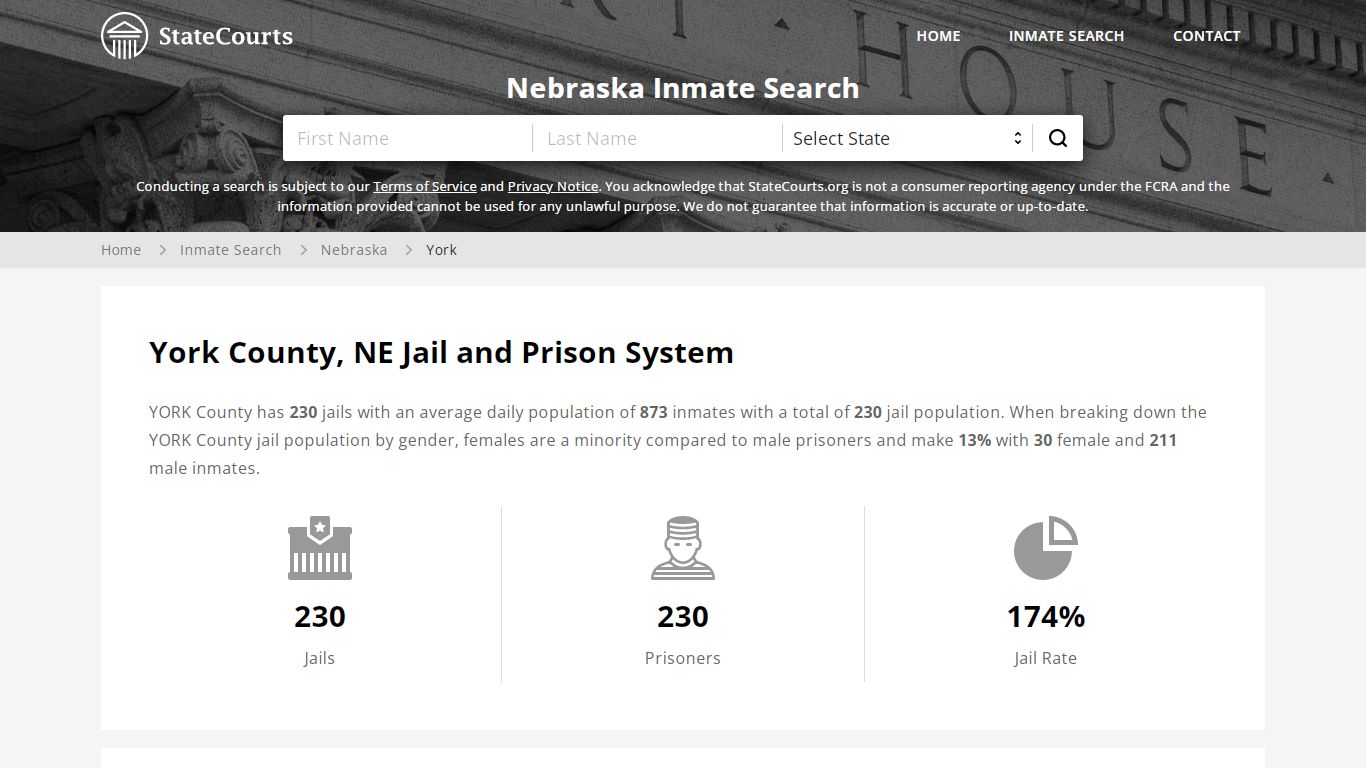 York County, NE Inmate Search - StateCourts